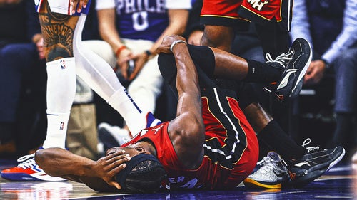 PHILADELPHIA 76ERS Trending Image: Heat's Jimmy Butler reportedly out multiple weeks after knee injury in play-in loss